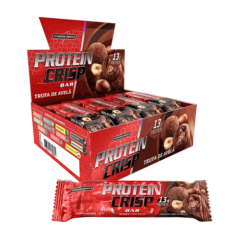 Protein Crisp Bar Integralmédica Trufa de Avelã / Caixa 12 Unidades