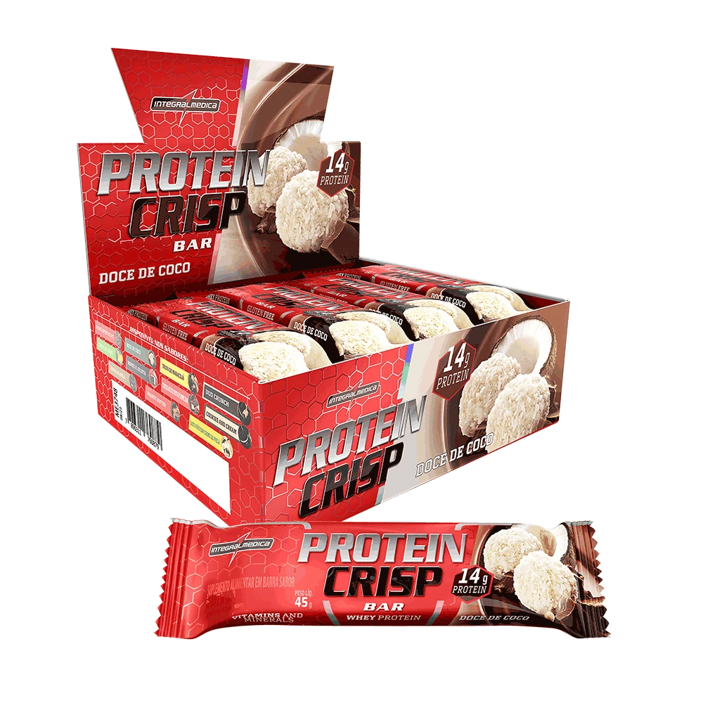 Protein Crisp Bar Integralmédica Doce de Coco / Caixa 12 Unidades