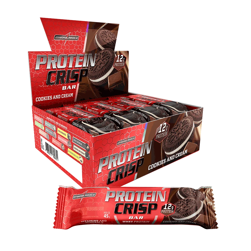 Protein Crisp Bar Integralmédica Cookies And Cream / Caixa 12 Unidades