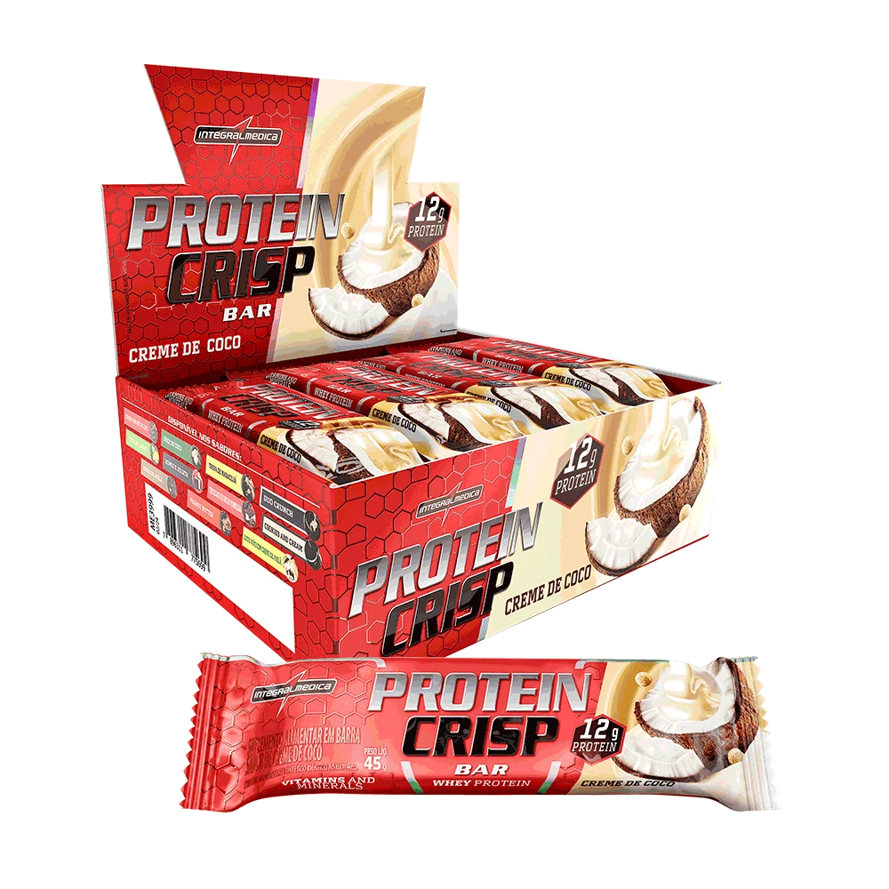 Protein Crisp Bar Integralmédica Creme de Coco / Caixa 12 Unidades