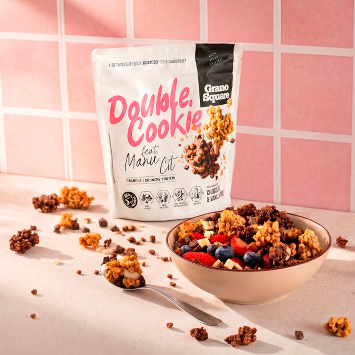 Granola Double Cookie Chocolate e Vanilla 180 g