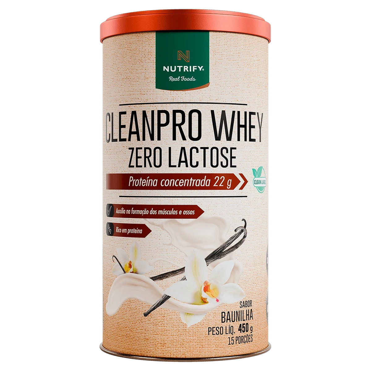 CleanPro Whey Zero Lactose Nutrify Baunilha