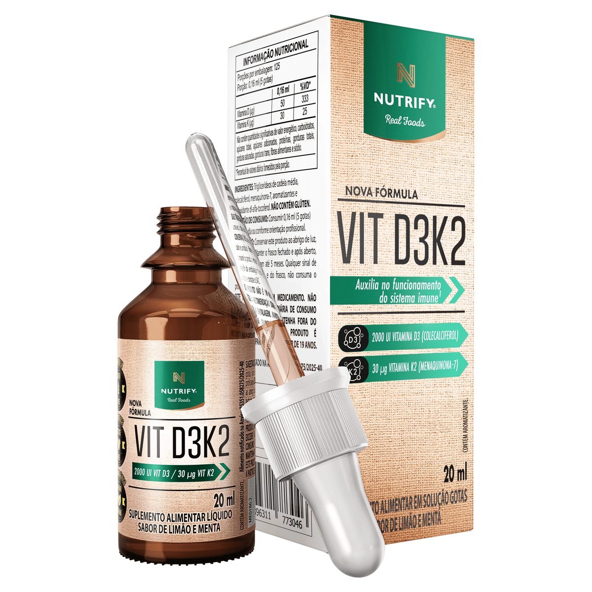 Vitamina D3 + K2 Líquida Nutrify