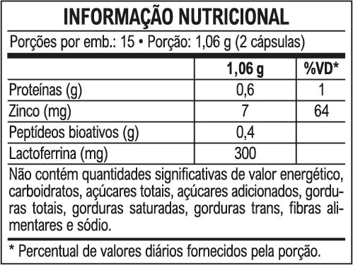Colosfort Lactoferrin — tabela nutricional