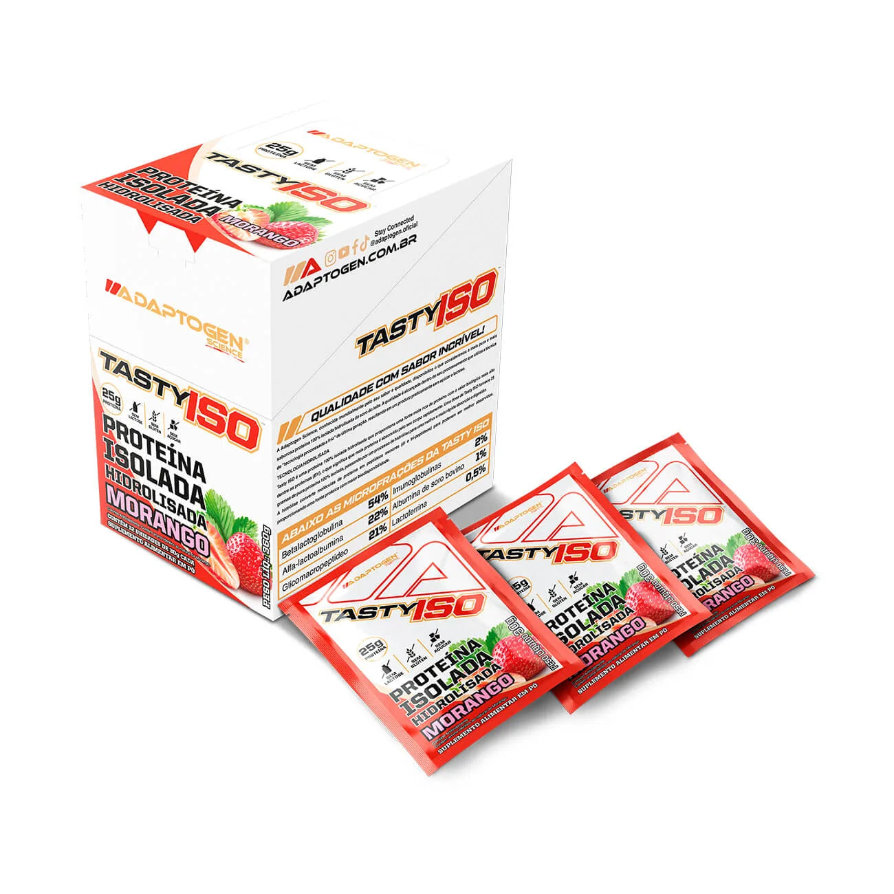 Tasty Iso Sachês Adaptogen Morango