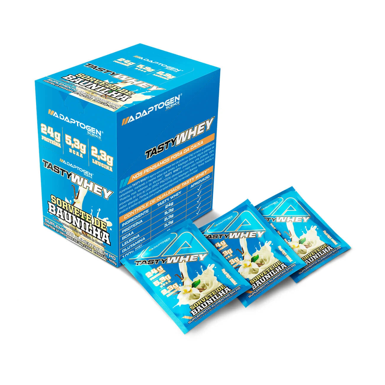 Tasty Whey 3W Gourmet Sachês Adaptogen Baunilha