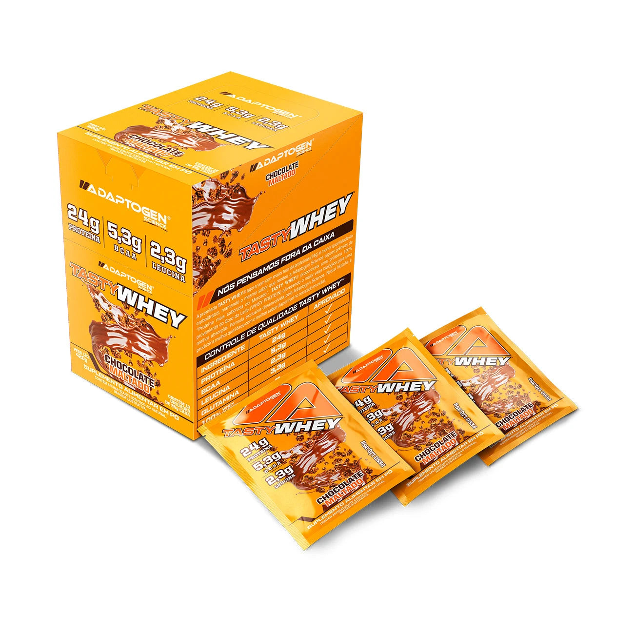 Tasty Whey 3W Gourmet Sachês Adaptogen Chocolate Maltado