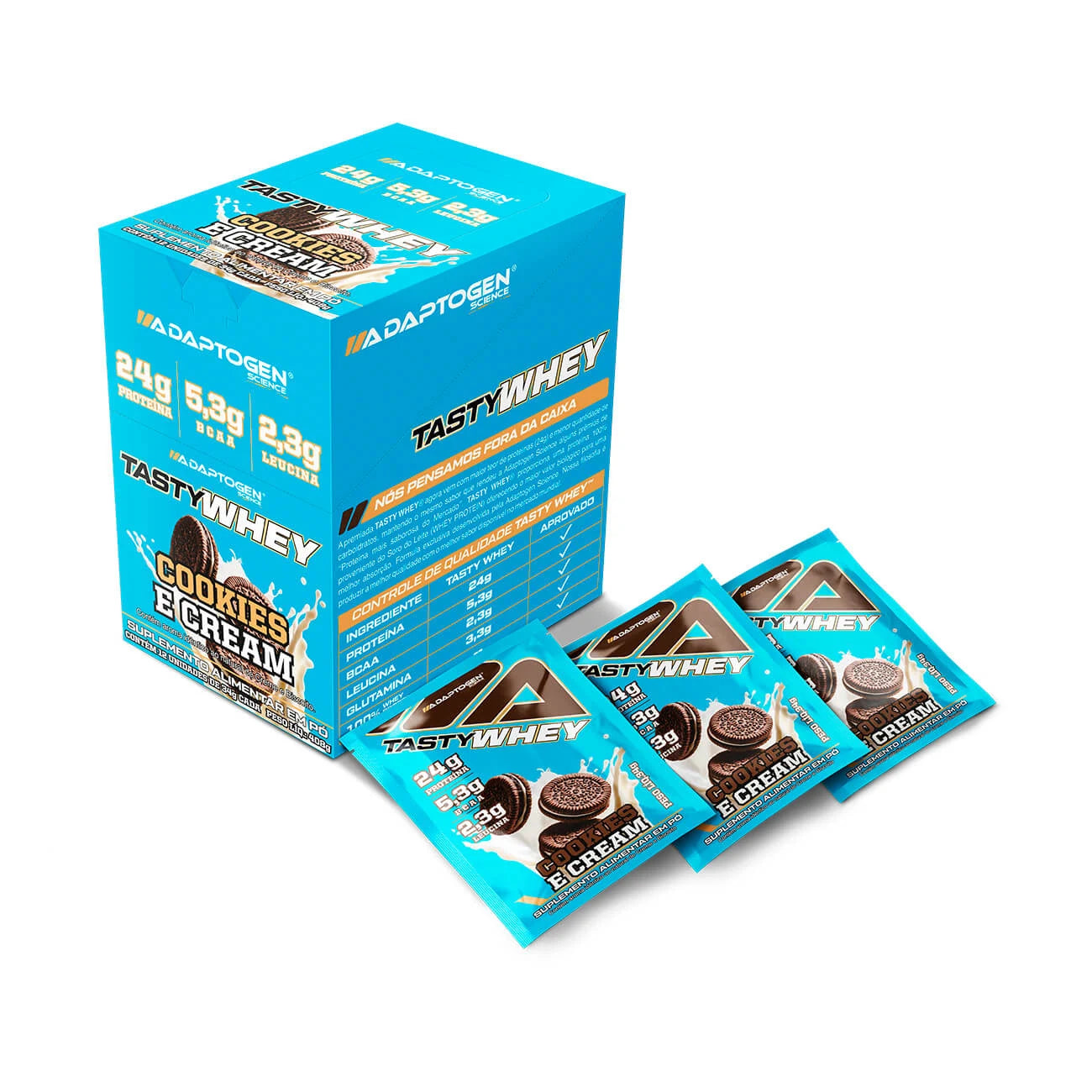 Tasty Whey 3W Gourmet Sachês Adaptogen Cookies & Cream