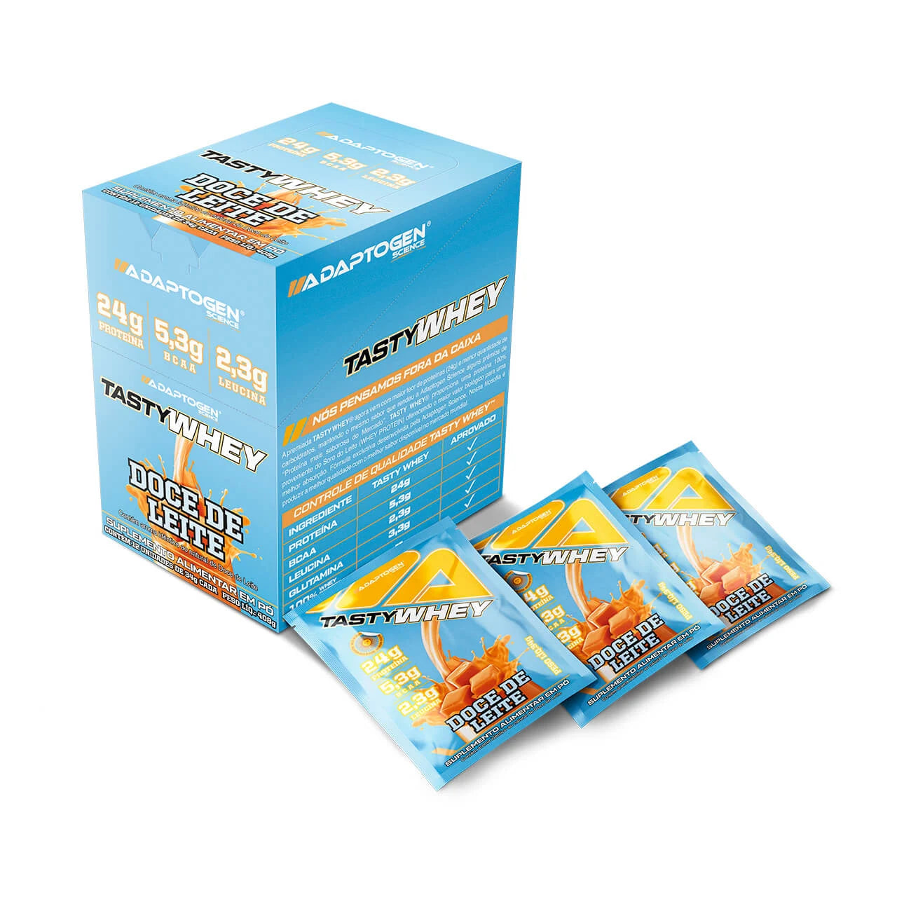 Tasty Whey 3W Gourmet Sachês Adaptogen Doce de Leite