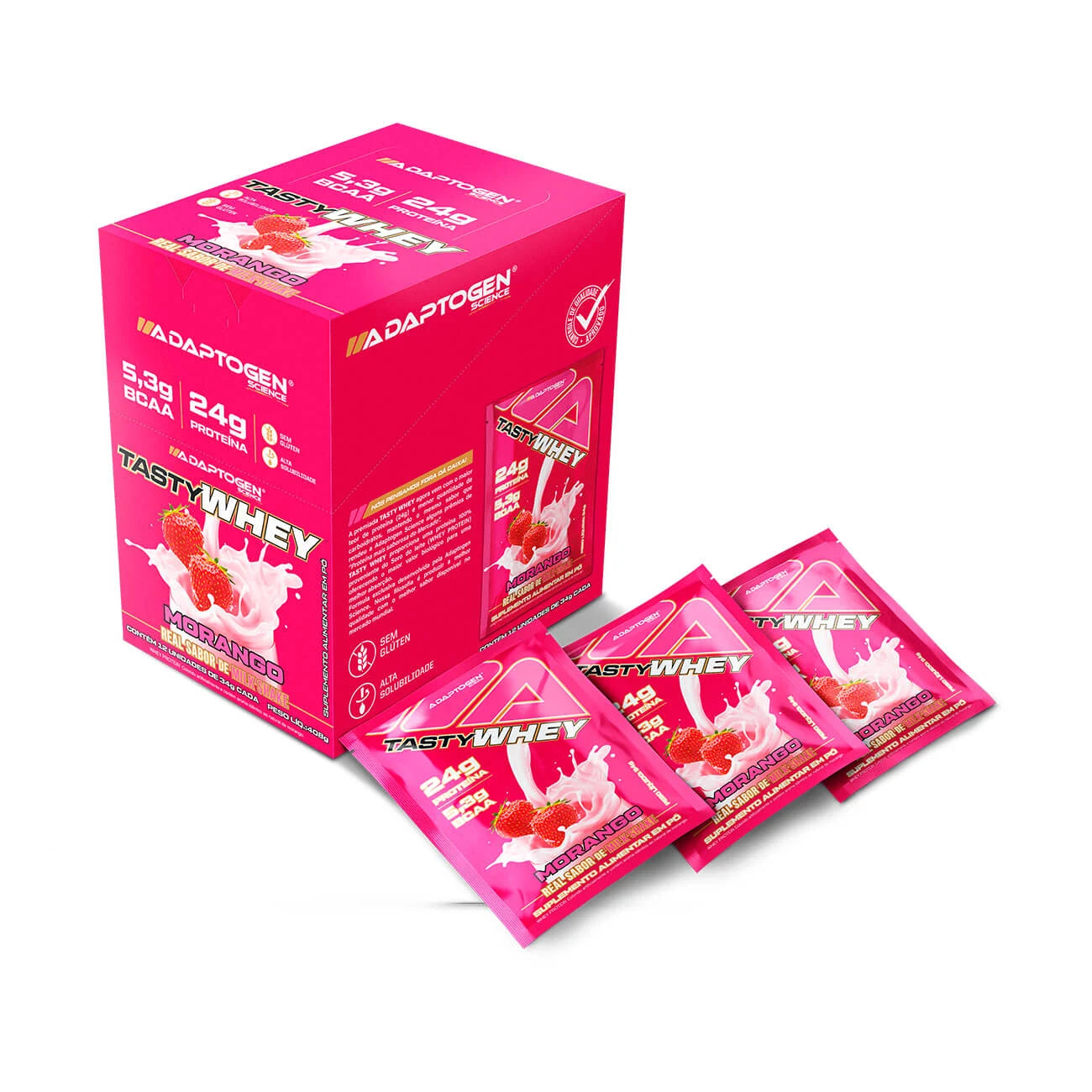 Tasty Whey 3W Gourmet Sachês Adaptogen Morango