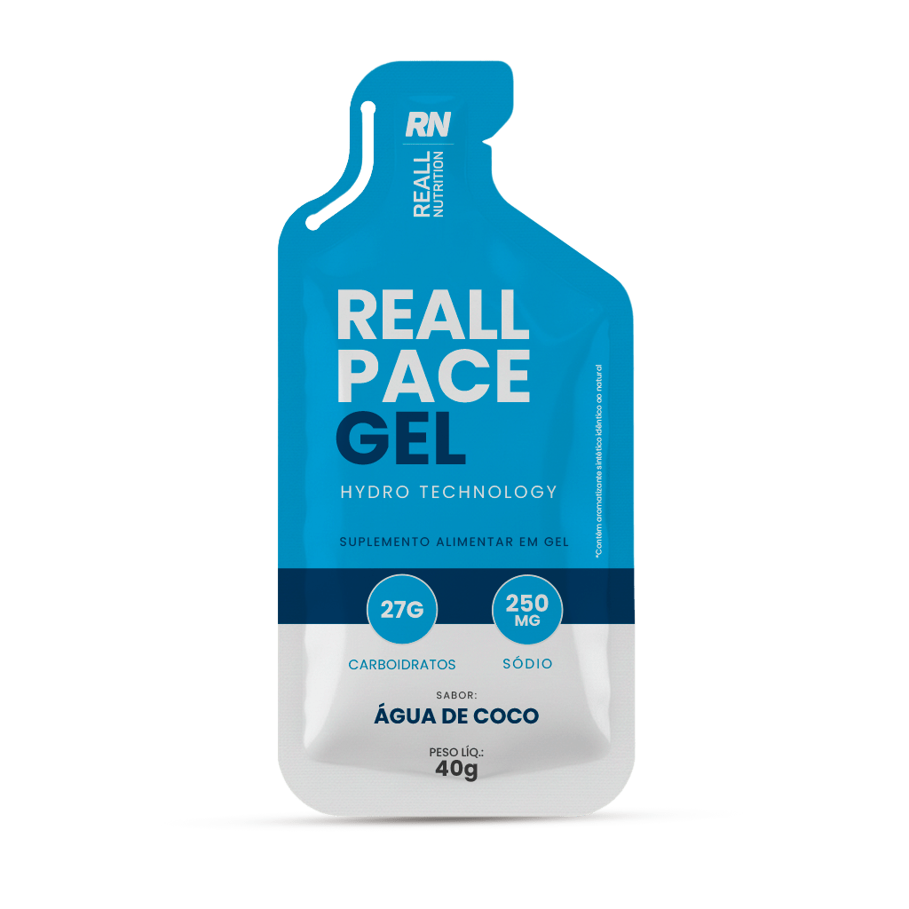 Rótulo com tabela nutricional do Reall Pace Gel Água de Coco