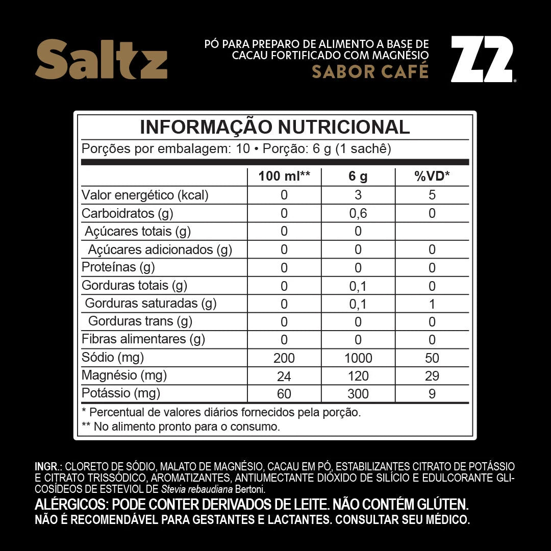 Saltz 1000 - tabela nutricional (Café)