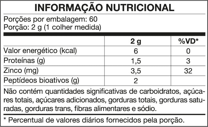 Colosfort — tabela nutricional