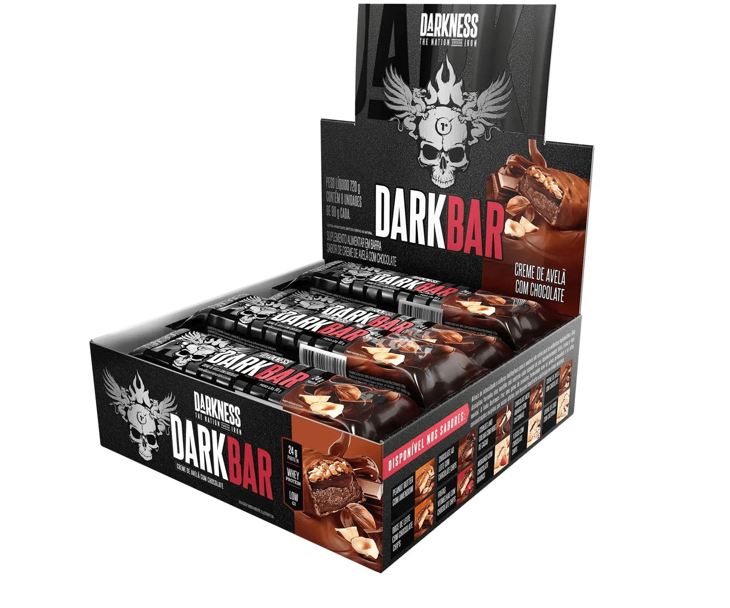 Dark Bar Barra de Proteína Darkness (caixa 8un) Creme de Avelã com Chocolate