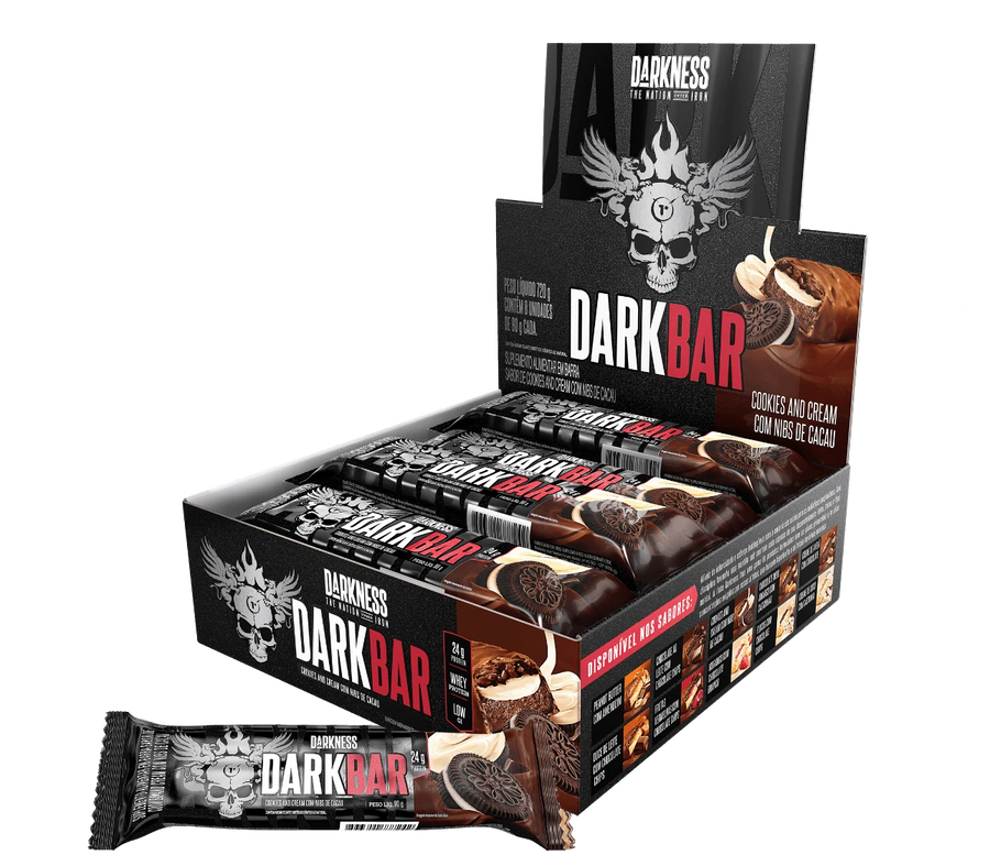 Dark Bar Barra de Proteína Darkness (caixa 8un) Cookies and Cream
