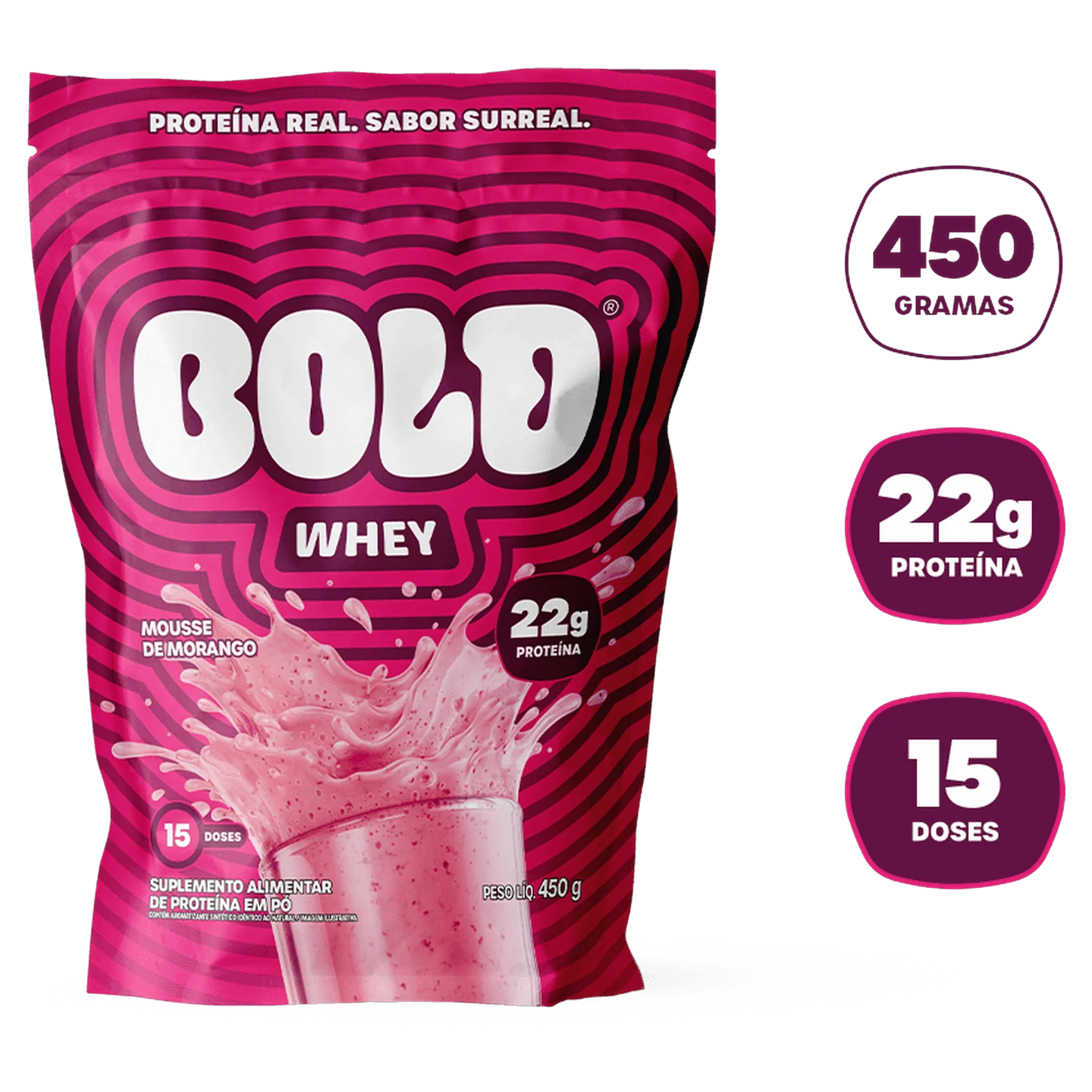 Bold Whey 450g — Mousse de Morango