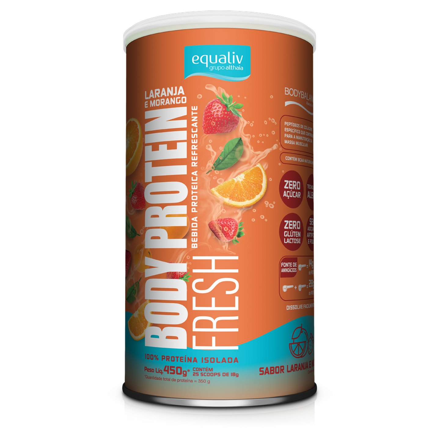 Body Protein Fresh Laranja e Morango 450g