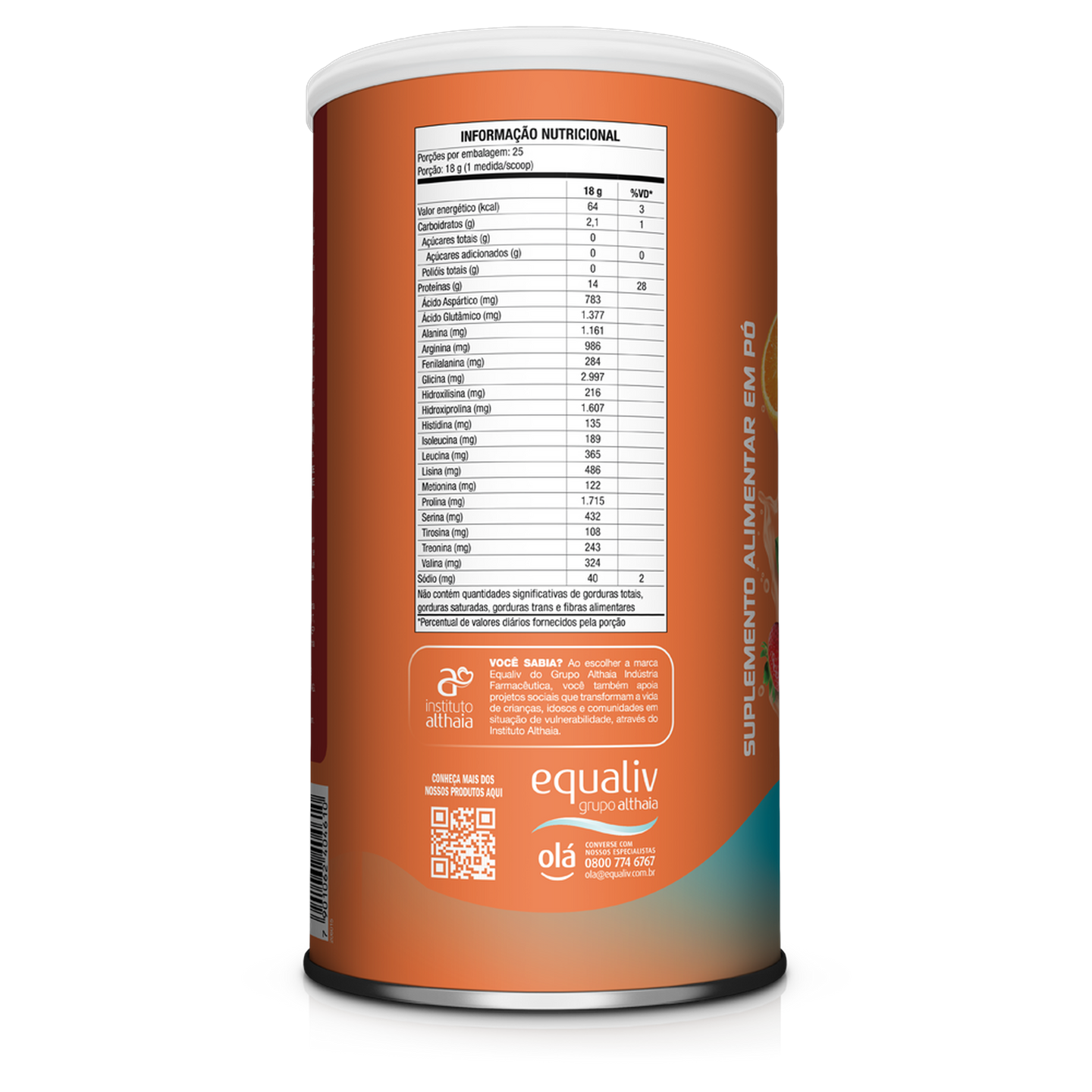 Body Protein Fresh Laranja e Morango 450g — verso