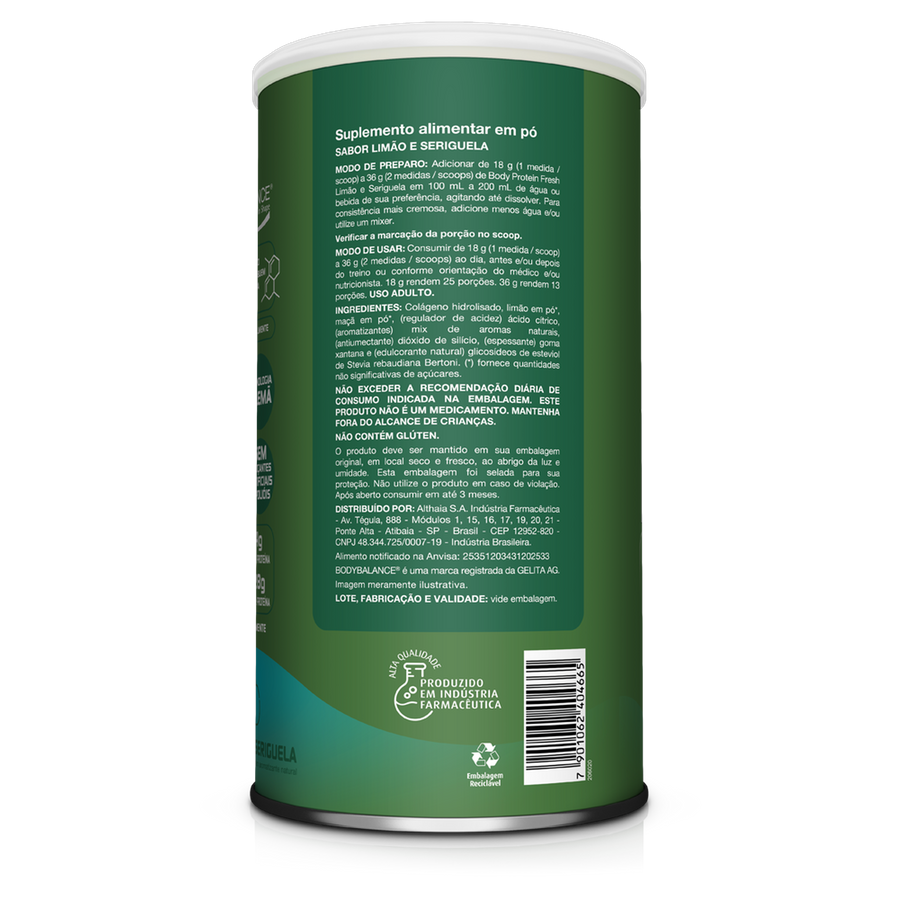 Body Protein Fresh Limão e Seriguela 450g — lateral
