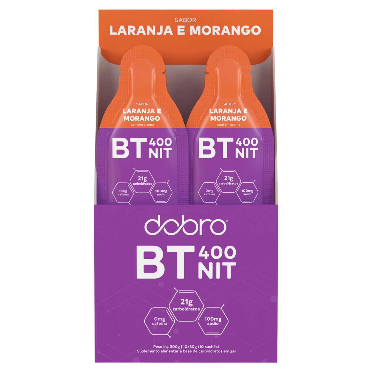 BT 400 Nitrato Gel DOBRO — sabor Laranja e Morango