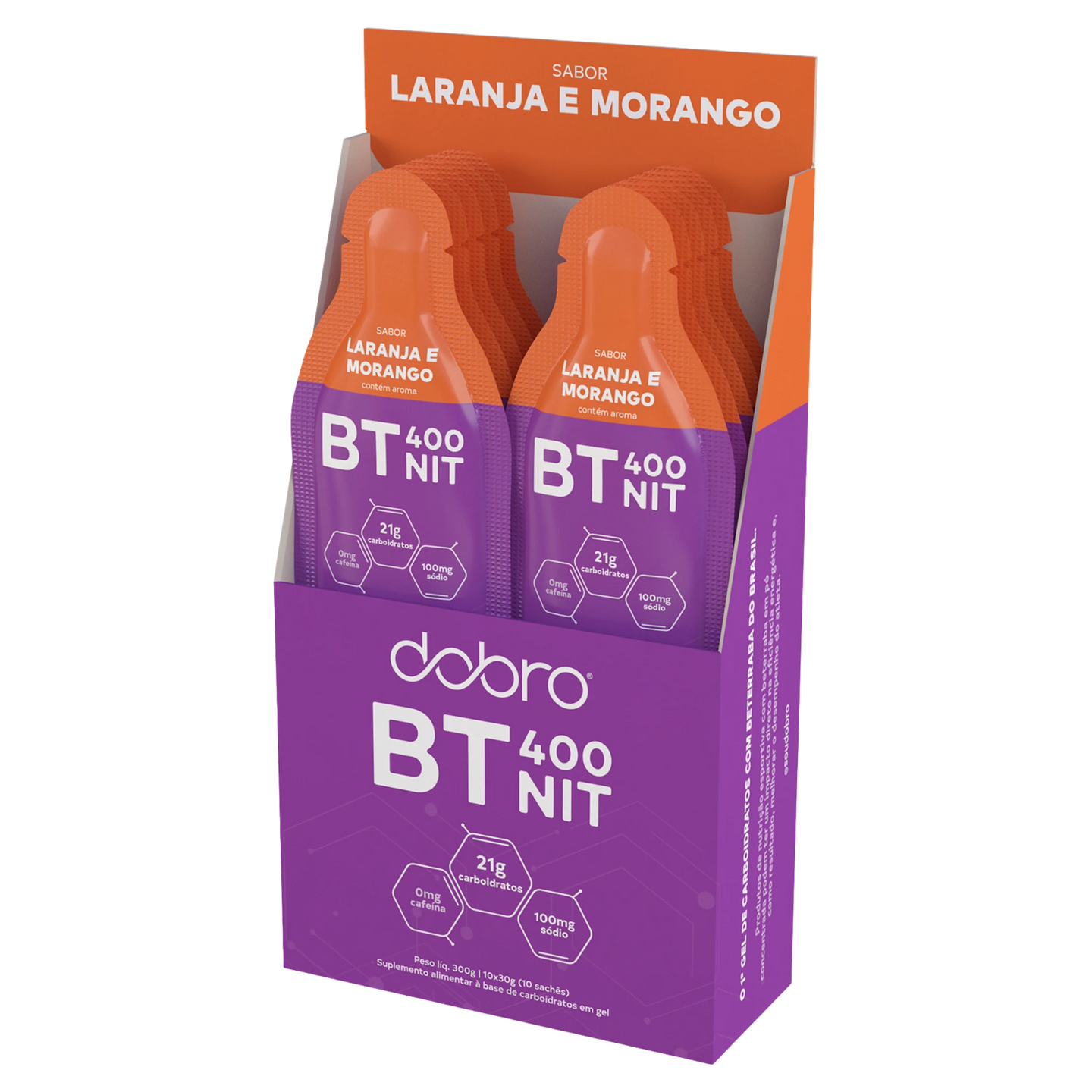 BT 400 Nitrato Gel DOBRO — sabor Laranja e Morango