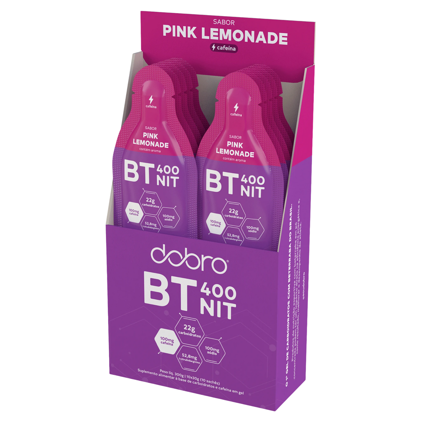 BT 400 Nitrato Gel DOBRO — sabor Pink Lemonade com Citrulina e Cafeína