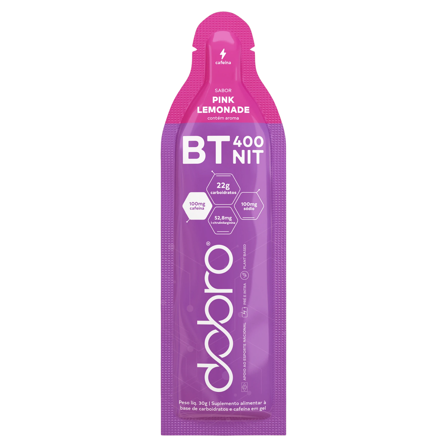 BT 400 Nitrato Gel DOBRO — sabor Pink Lemonade com Citrulina e Cafeína