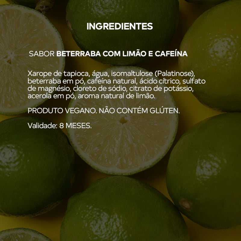 Ingredientes do BT Gel Beterraba com Limão