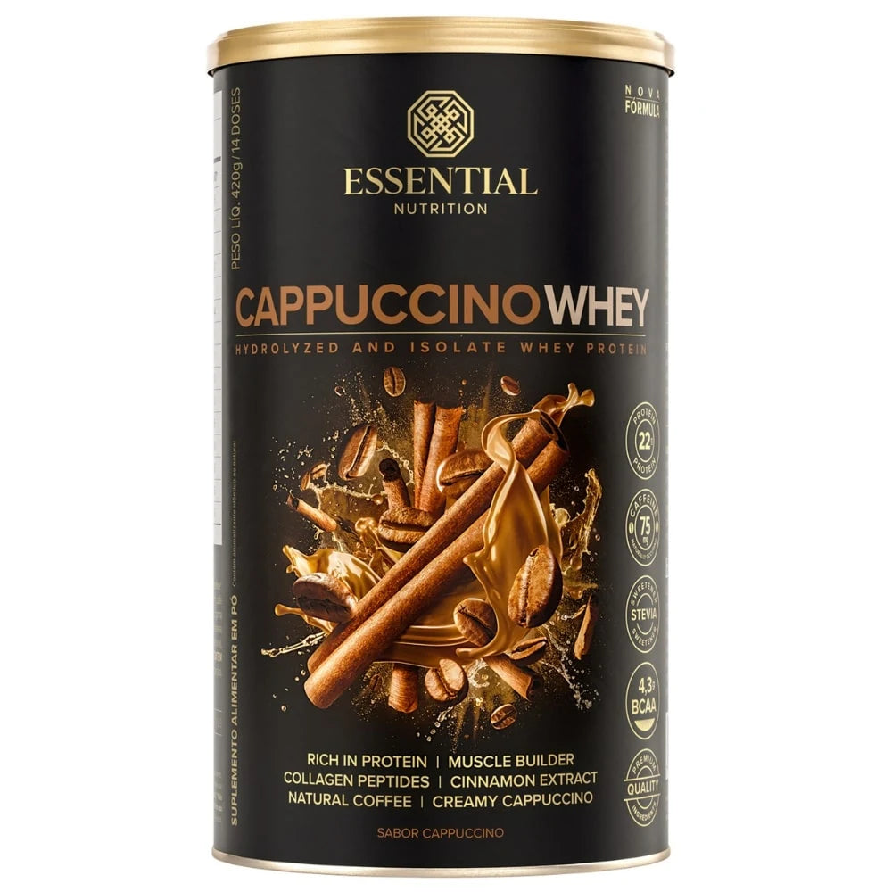 Lata de Cappuccino Whey 448g Essential Nutrition