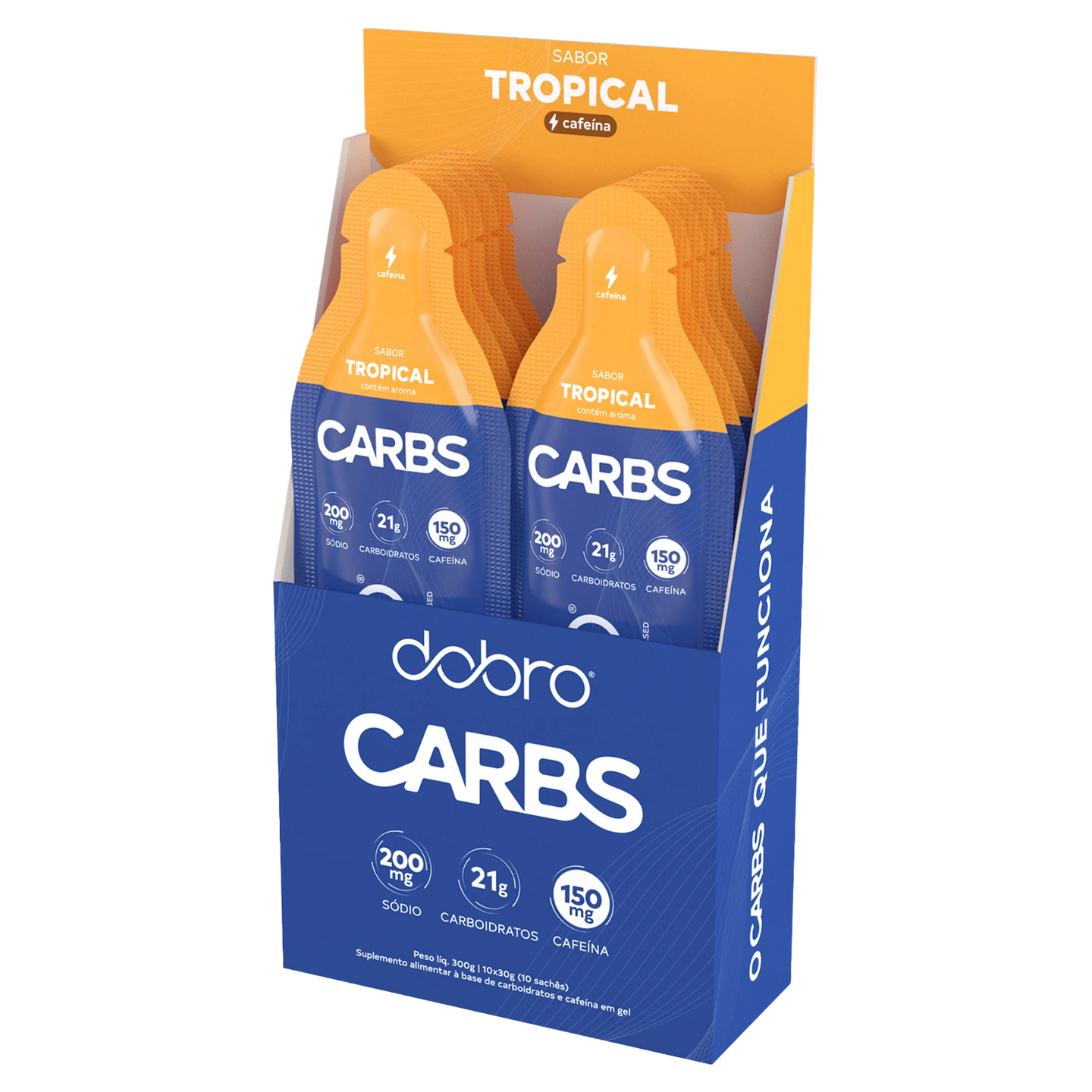 Carbs Gel DOBRO — sabor Tropical com Cafeína