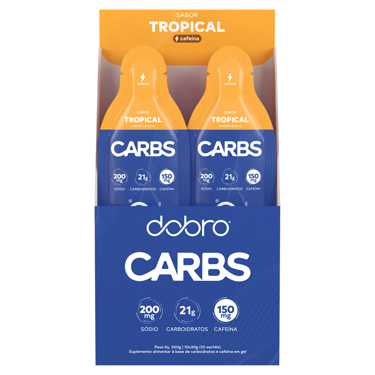 Carbs Gel DOBRO — sabor Tropical com Cafeína