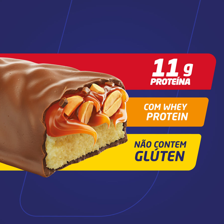 Charge Bar Ao Leite Nutrata 45 g aberta mostrando caramelo e amendoim