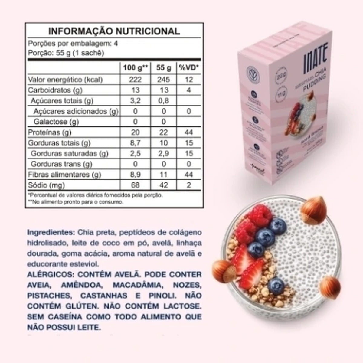 Chia Pudding Avelã Branca