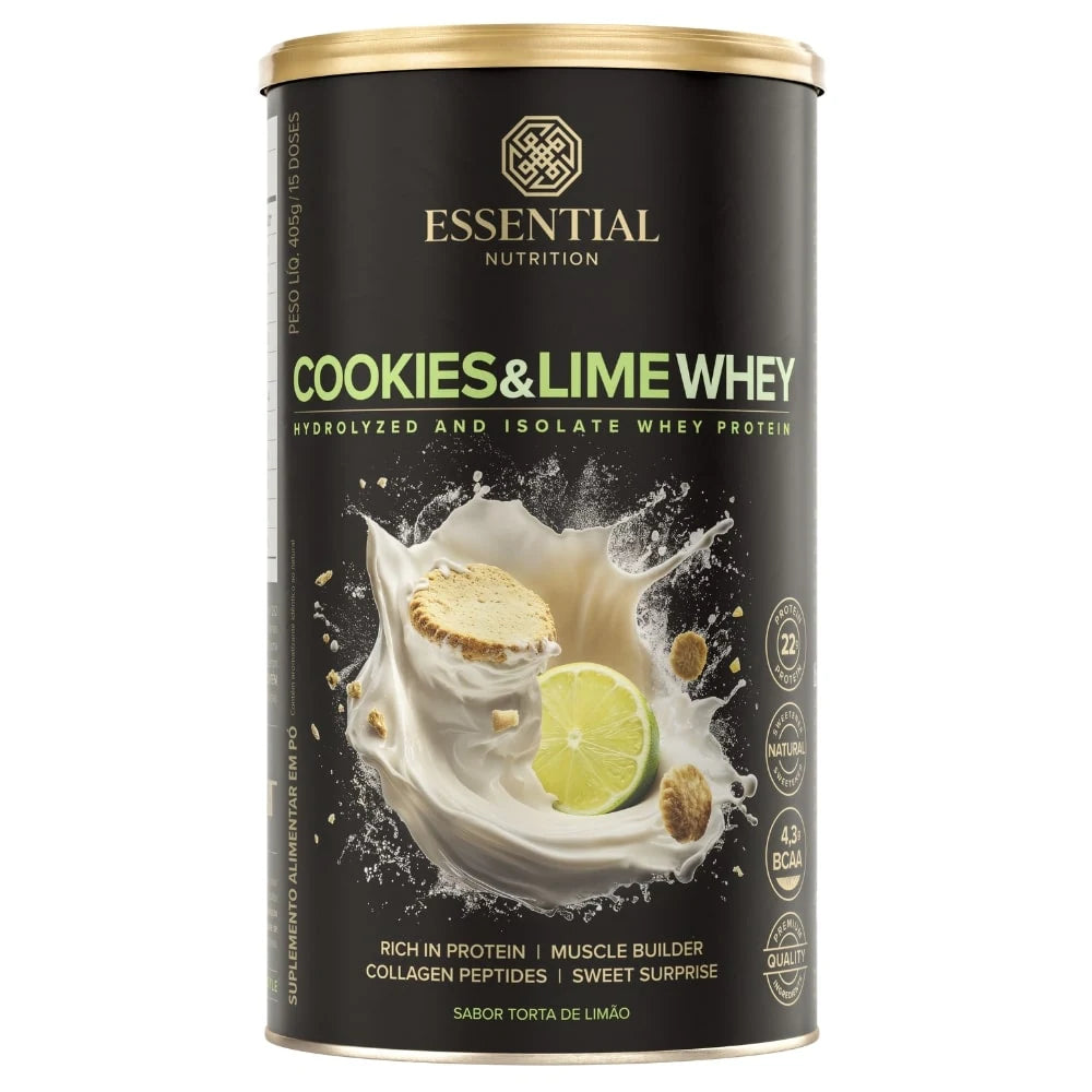 Cookies & Lime Whey Essential Nutrition — lata 405g