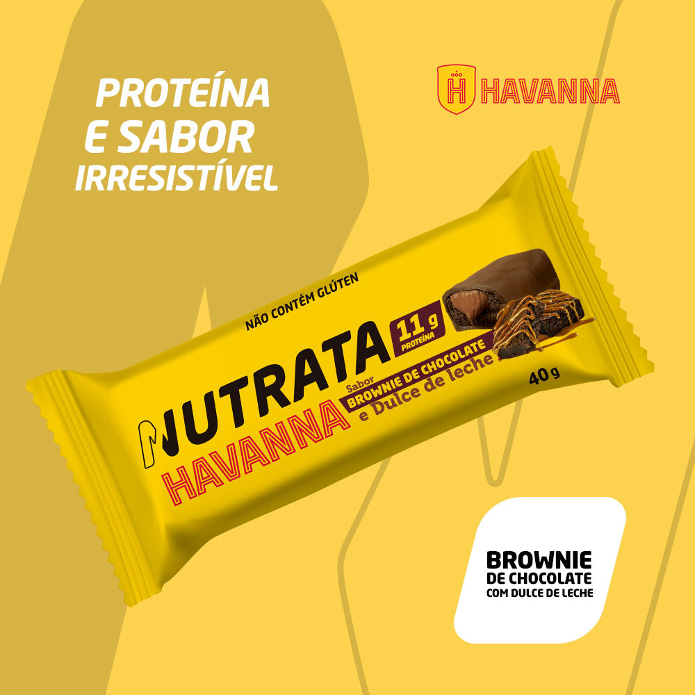 Whey Grego Bar Nutrata 40 g — Brownie com Dulce de Leche (Havanna)