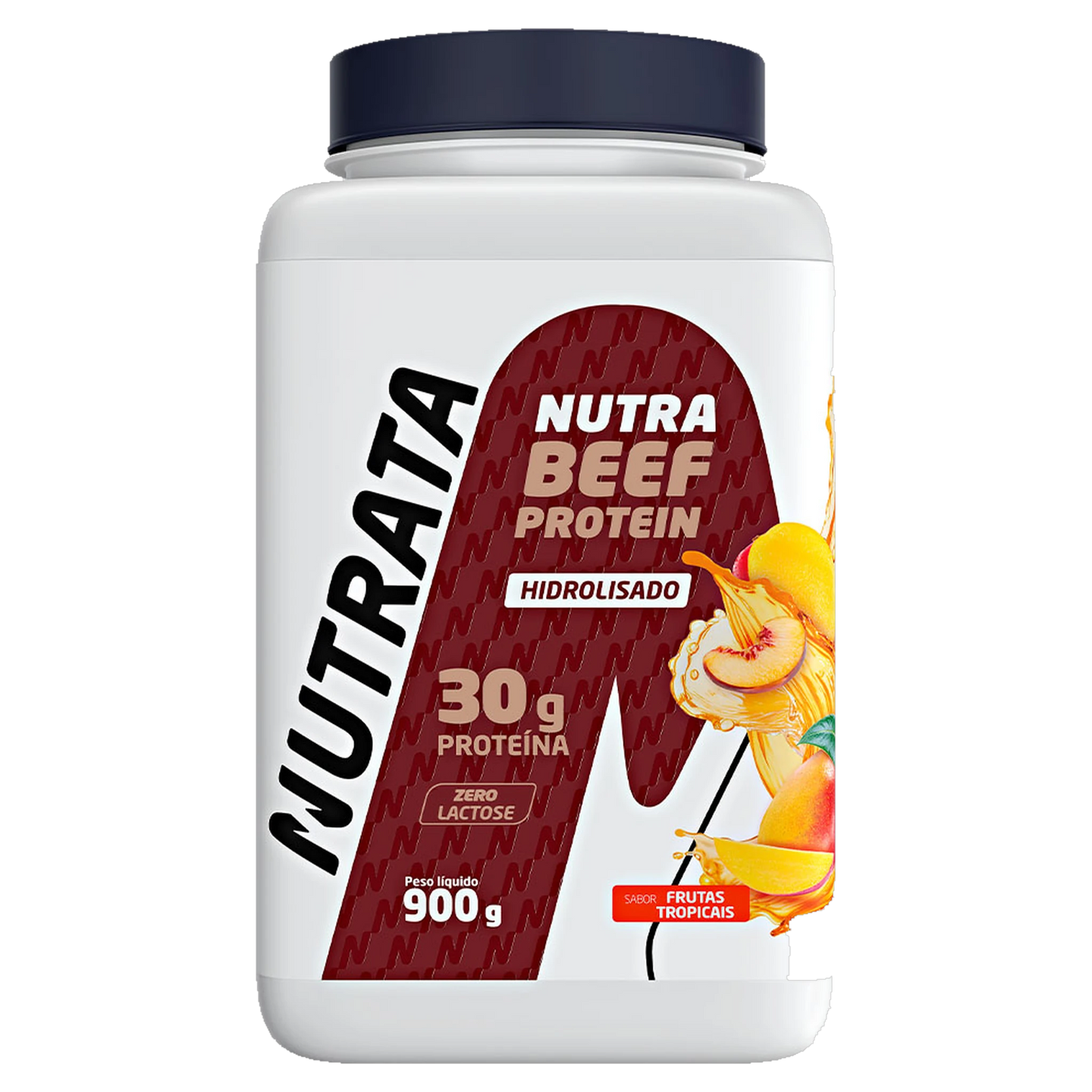 Pote de Nutra Beef Protein 900 g sabor Frutas Tropicais