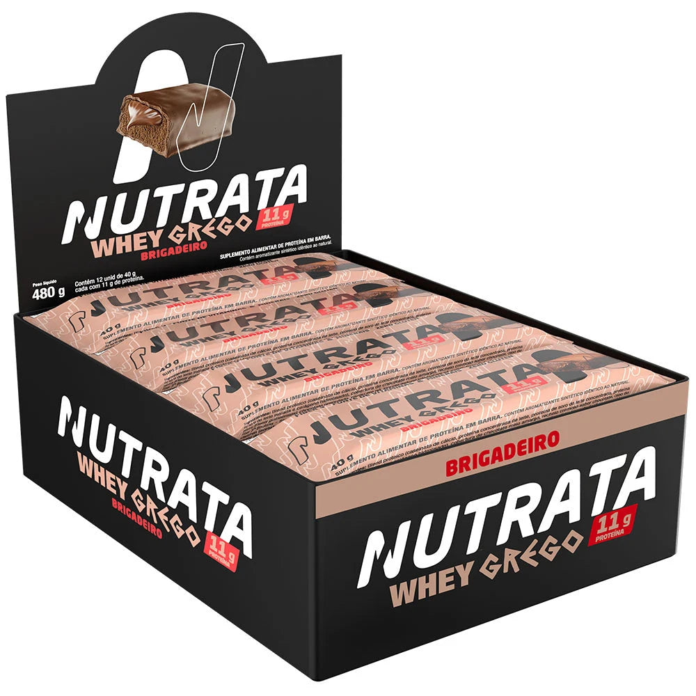 Whey Grego Bar Nutrata 40g (display 12) — Brigadeiro