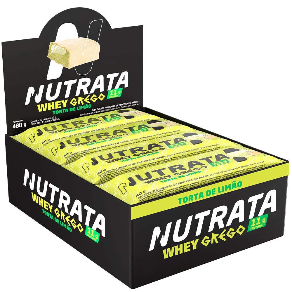 Whey Grego Bar Nutrata 40g (display 12) — Torta de Limão