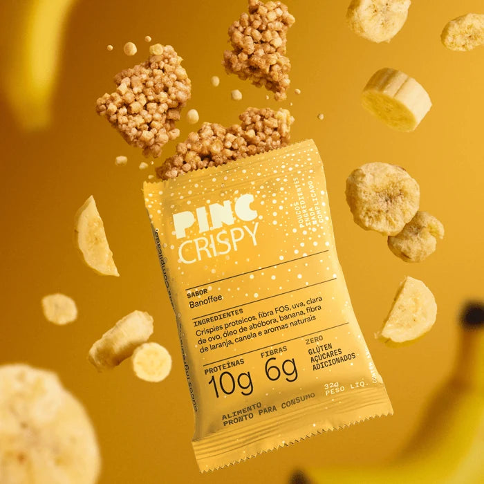 Pinc Crispy Snack Proteico Banoffee sem a embalagem