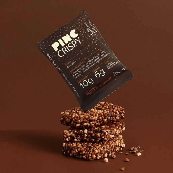 Pinc Crispy Snack Proteico Chocolate sem a embalagem