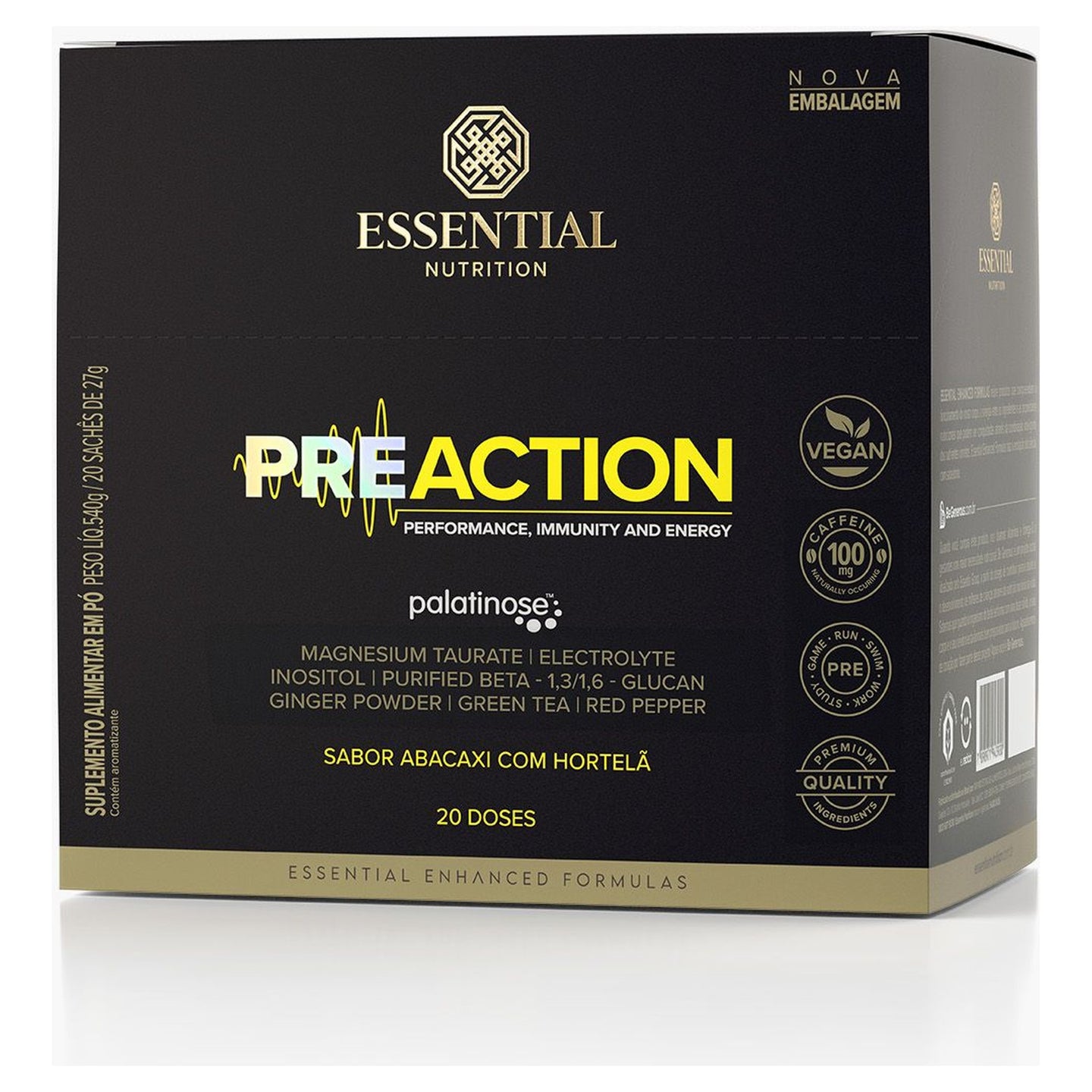 Pre-Action Energy Drink Abacaxi com Hortelã 20 sachês