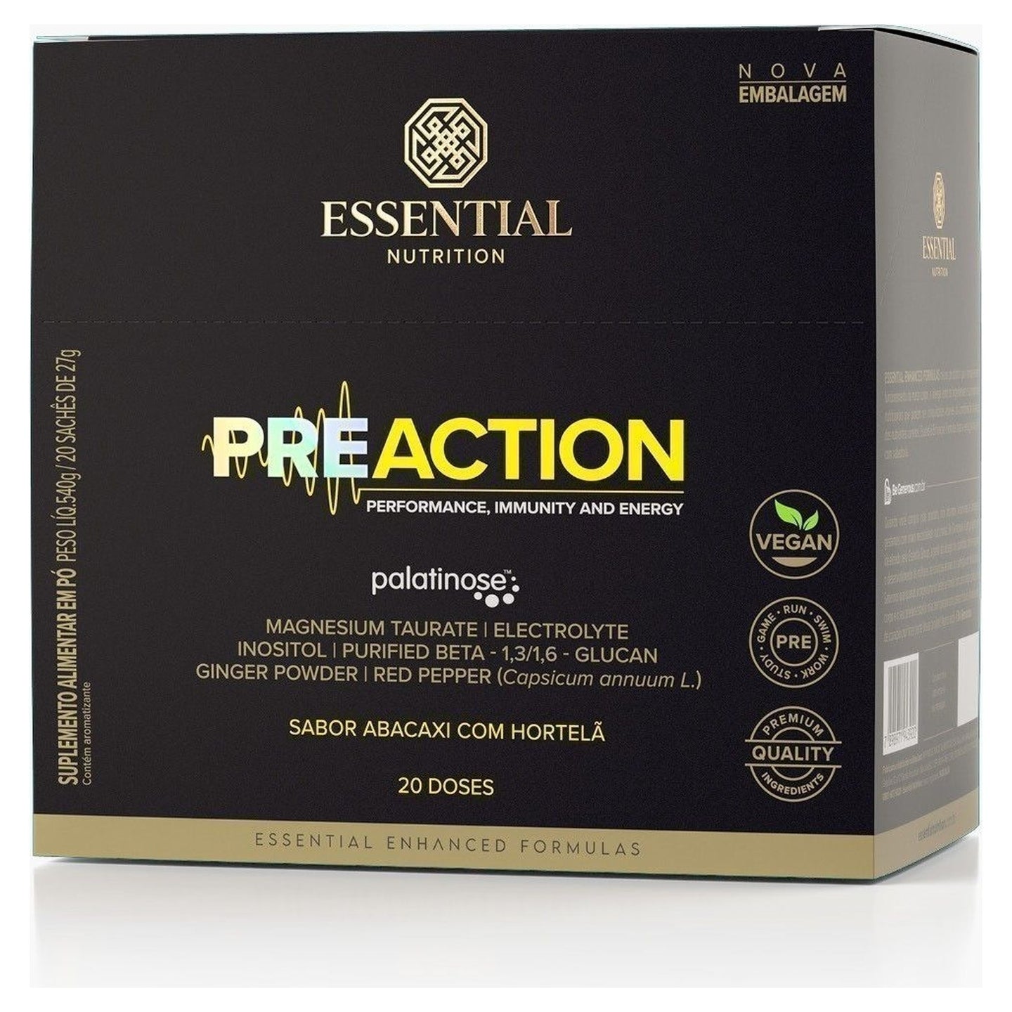 Pre-Action Energy Drink Abacaxi com Hortelã 20 sachês