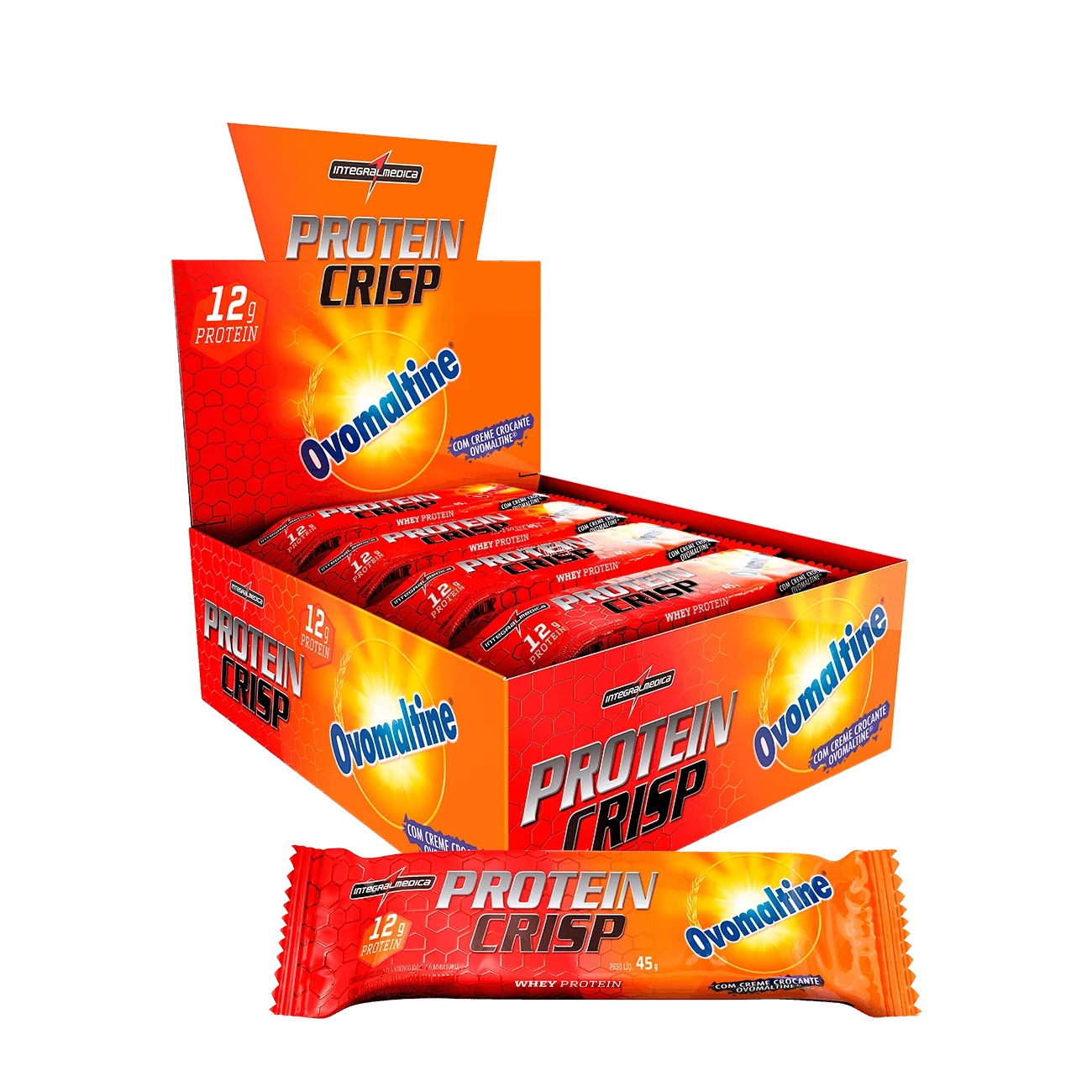 Protein Crisp Bar Integralmédica Ovomaltine / Caixa 12 Unidades