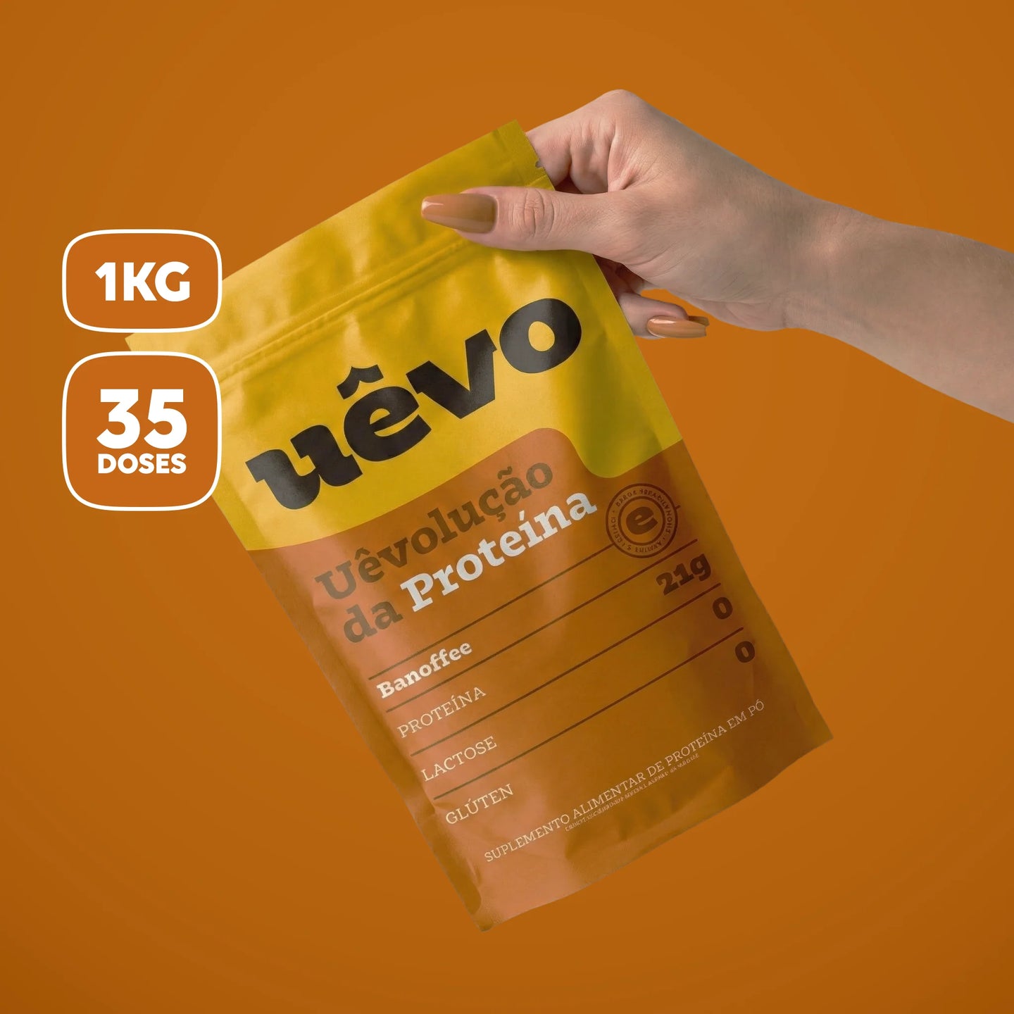 Proteína Uêvo Banoffee: 1 kg, 35 doses