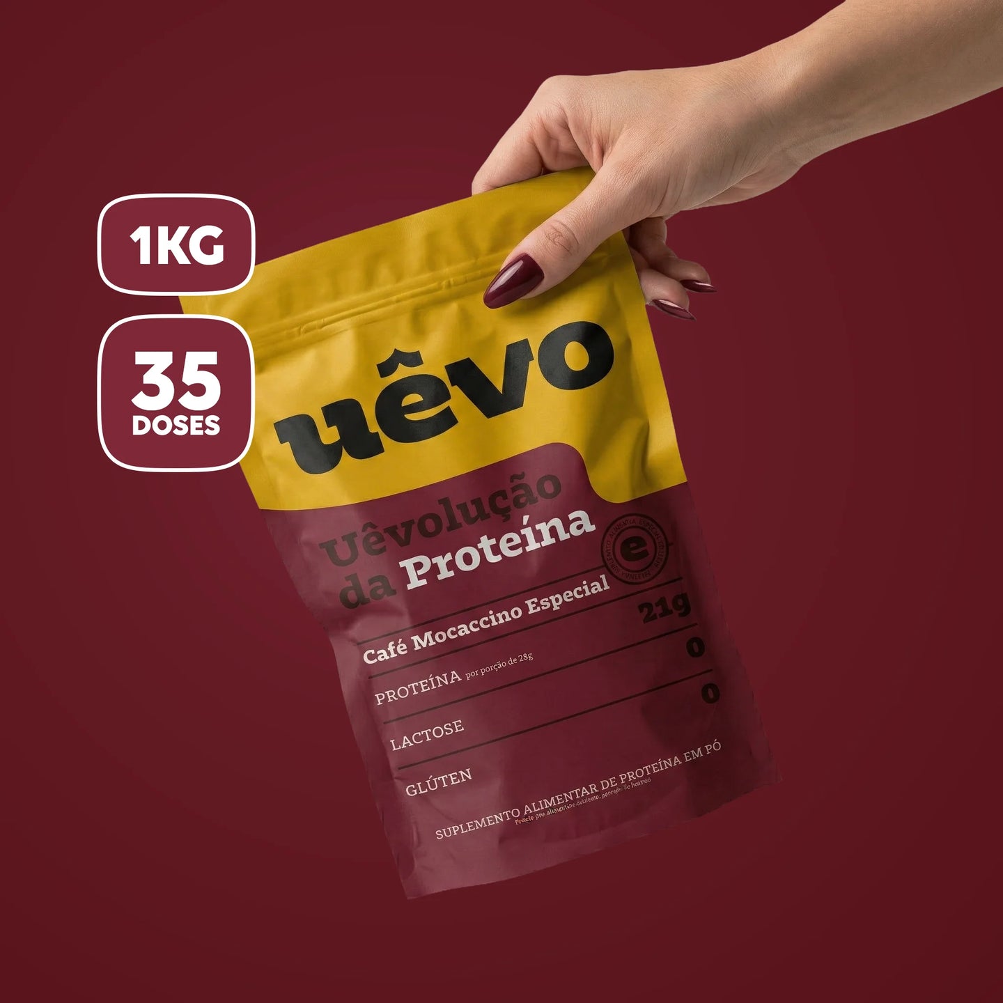 Proteína Uêvo Café Mocaccino Especial: 1 kg, 35 doses