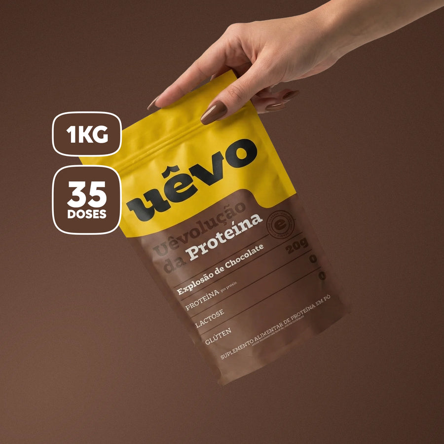 Proteína Uêvo Explosão de Chocolate: 1 kg, 35 doses