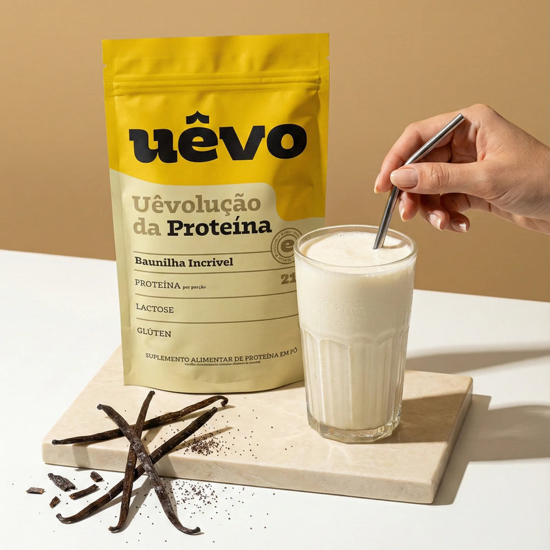 Shake de Proteína Uêvo Baunilha com favas de baunilha