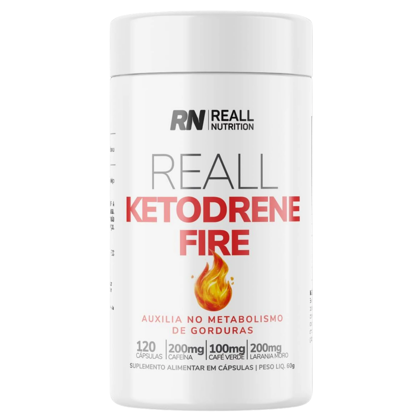 Pote de Reall Ketodrene Fire com 120 cápsulas