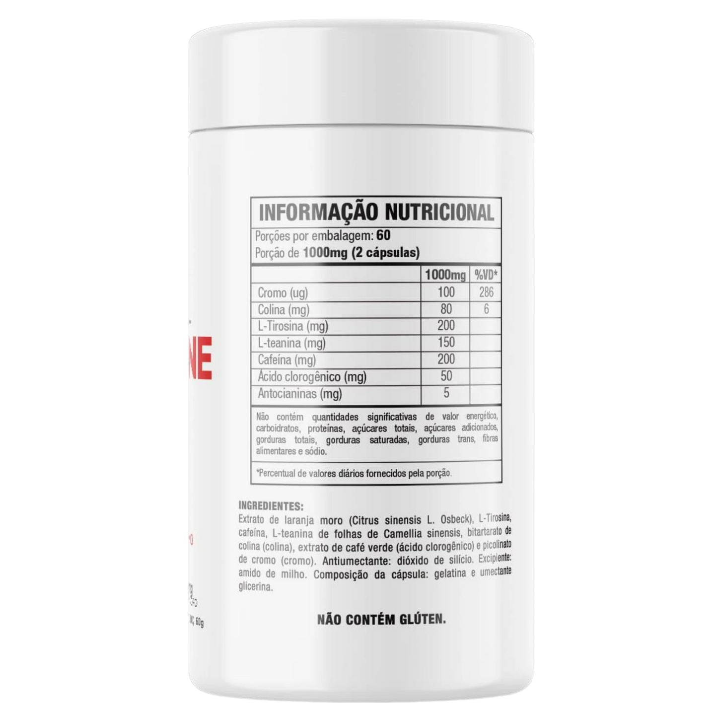 Rótulo do Reall Ketodrene Fire: tabela nutricional e ingredientes