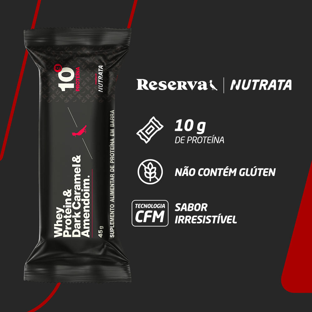 Barra Reserva Dark Caramel Protein Caramelo e Amendoim Nutrata 45 g